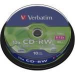 Verbatim CD-RW(10-Pack)Шпиндел/8x-12x/Висока скорост/DLP/700MB (43480)
