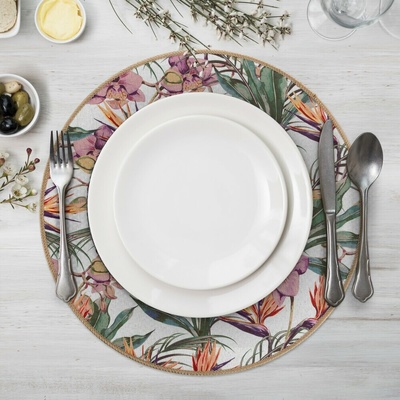 Eurofirany Kvetinové okrúhle prestieranie Hope Polyester 35 cm kruh