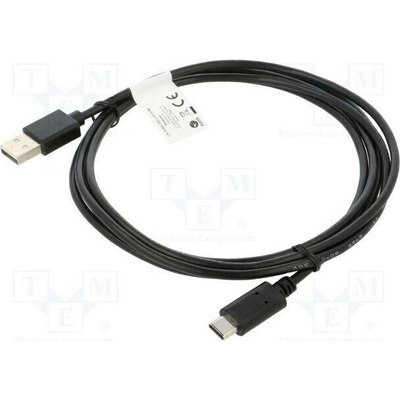 Lanberg CA-USBO-20CU-0018-BK USB 2.0, USB A vidlice, USB C vidlice, zlacený, 1,8m, černý