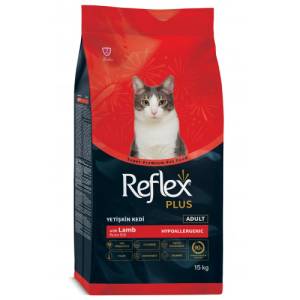 Lider Pet Food Reflex Plus Lamb & Rice Adult Cat - Пълноценна храна за израснали котки от всички породи с агнешко месо и ориз 15 кг, Турция