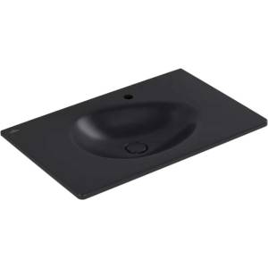 Villeroy & Boch Antao - Мебелна мивка 80х50 см, с преливник, отвор за смесител, CeramicPlus, ViFlow, Pure Black 4A7584R7 (4A7584R7)