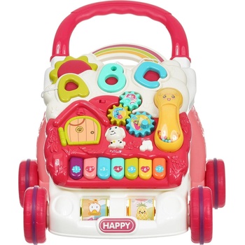 Образователна бебешка проходилка за бутане, червена - Червен