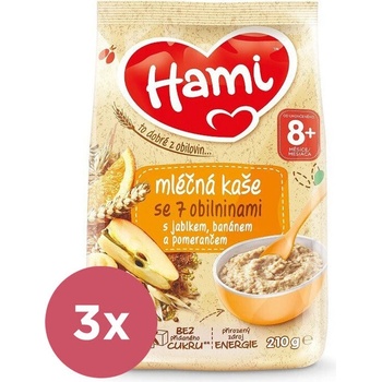 Hami mliečna so 7 obilninami s jablkom banánom a pomarančom 3 x 210 g