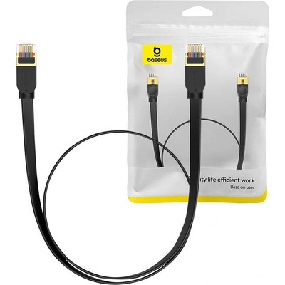 Baseus B00133207111-00 Cat 7 UTP Ethernet RJ45 plochý, 0,5m, černý