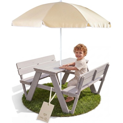 Roba picnic dětský zahradní nábytek světlá/šedá – Sleviste.cz