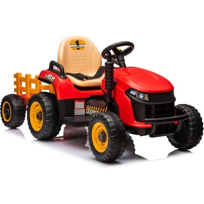 Lean Cars elektrický traktor s vlečkou BBH-030 na diaľkové ovládanie červená