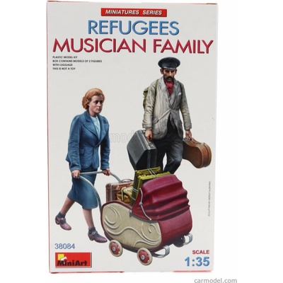 Miniart Figures Refugees Musician Family 1:35