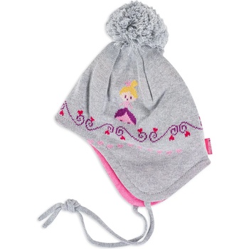 Image 1 of Maximo Зимна шапка с връзки и помпон Maximo - Принцеса, сива, размер 47 (4571-35980)