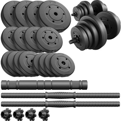 Trex Sport Nastavitelné bituminové činky a tyč 40 kg sada činek 2 x 20 kg