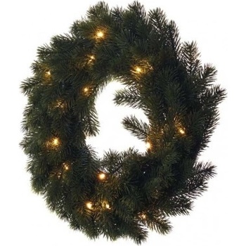 EMOS LED vianočný veniec vnútorná teplá biela časovač DCTW05 40 cm