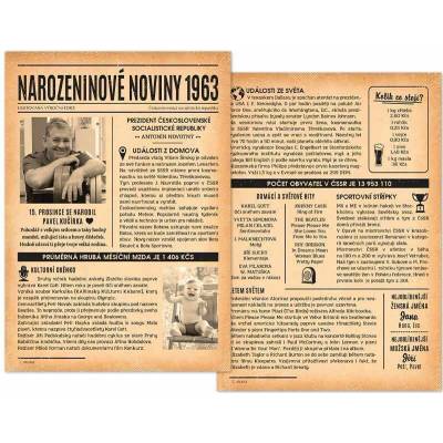 Narozeninové noviny 1963 – jednostranné až čtyřstranné