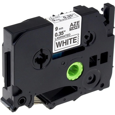 Compatible Brother TZe-FA221, 9mm x 3m, черен печат / бял фон, желязо, съвместима лента (TZeFA221)