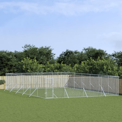 vidaXL Venkovní psí výběh stříbrný 800 x 1200 x 200 cm pozinkovaná ocel 9799.3190465
