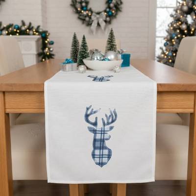 BBK Vánoční běhoun Christmas DEER bílá 35x175 cm