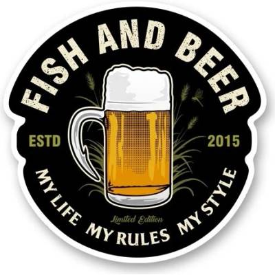 4ANGLERSDESIGN Samolepka 102 Fish And Beer