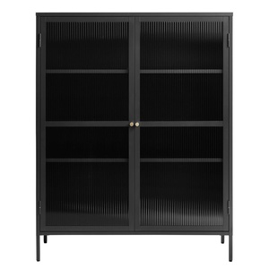 Unique Furniture Черна метална витрина 111x140 cm Bronco - Unique Furniture (44590600)