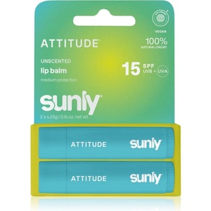 Attitude Sunly Lip Balm балсам за устни без парфюм 2x4.25 гр