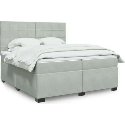 vidaXL 11461.3291002 Boxspring postel s matrací světle šedá samet