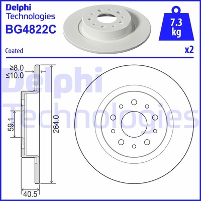 DELPHI Brzdový kotúč BG4822C