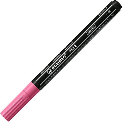 Stabilo Free Acrylic T100 kulatý hrot 1-2 mm růžový 452875