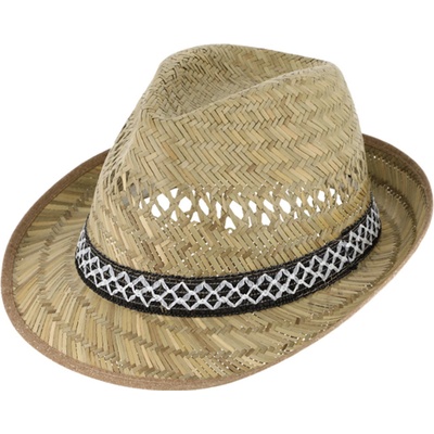 Fiebig Headwear since 1903 Slaměný klobouk s ozdobnou stuhou Trilby – Zboží Dáma