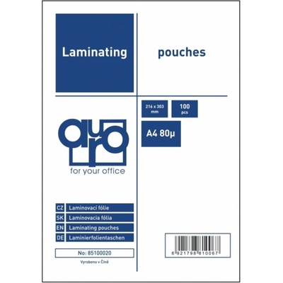 Laminovacie fólie A4 lesklé 216 x 303 mm, 80 mic / bal. 100 ks