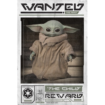 Plagát, Obraz - Star Wars: The Mandalorian - Wanted The Child (Baby Yoda), (61 x 91,5 cm)