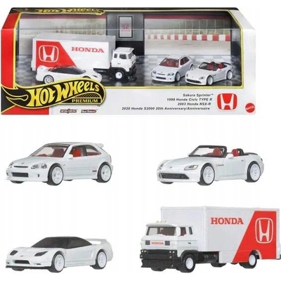 Mattel Hot Wheels prémiové diorama sada 4 autíček Honda JBM08