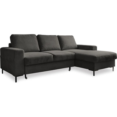 Miuform Тъмносив разтегателен ъглов диван от рипсено кадифе (десен ъгъл) Lofty Lilly - Miuform (1051ON19)