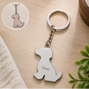 Art Gift Decor Ключодържател с гравирано име - Куче