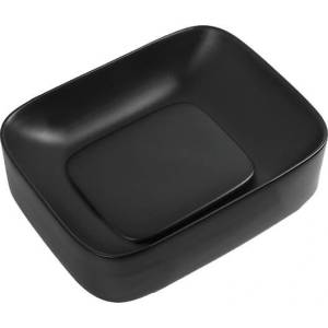 Inter Ceramic Мивка за баня LUDANO 902MB S, Inter Ceramic, монтаж върху плот, порцелан, черен мат, 38х14.5х43см (902MB S)