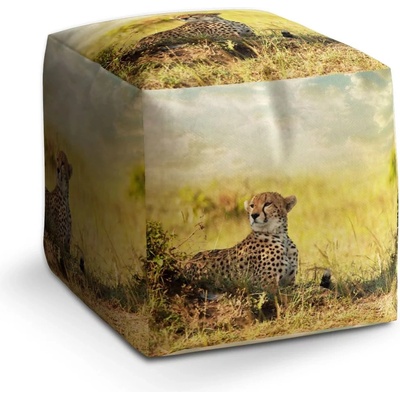 Sablio Taburet Kostka Gepard: 40x40x40 cm