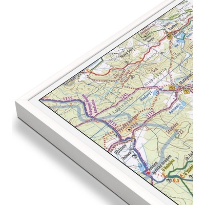 KČT 18 Nymbursko a Kopidlnosko - nástěnná turistická mapa 60 x 90 cm Varianta: mapa v hliníkovém rámu, Provedení: bílý rám