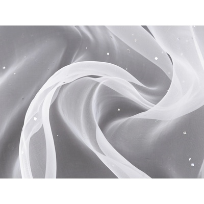 Organza s hvězdičkami s hologramem Varianta: 1 Off White, Balení: 1 m