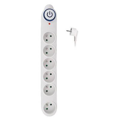Solight PO64, prepäťová ochrana, 150J, 6 zásuviek, 5m, biela PO64