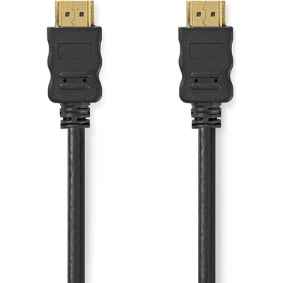 Nedis Високоскоростен HDMI кабел с Ethernet, HDMI мъжки / HDMI женски конектор, позлатен, 4K@30Hz, ARC, 10.2 Gbps, CCS, 7.50 m, кръгъл, черен (CVGL34000BK75)