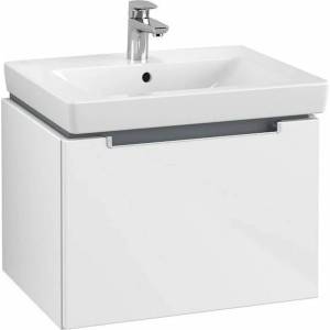 Villeroy & Boch Subway 2.0 комплект долен шкаф и стенен умивалник, гланцово бял 60 см (A68700DH+7113F001)