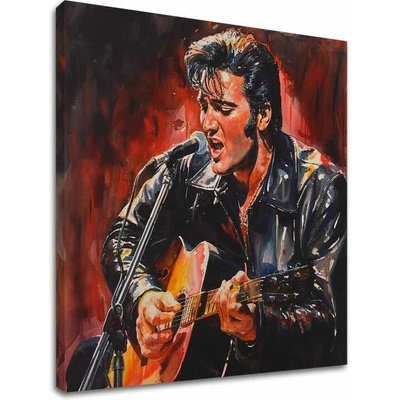 Obraz Elvis Presley - Ikona na pódiu | dokončené rukou umelca - 80x80 cm