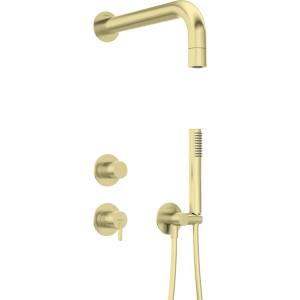 Deante Полша Комплект златен душ за вграждане тип дъжд Silia Brushed Gold v2