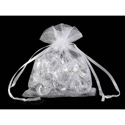 Dárkový pytlík 9x11 cm organza - bílá (10 ks)