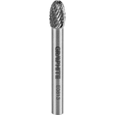 Graphite Karbidová rotační fréza HM, typ E (ovál), 8 x 13 mm, stopka 6 x 45 mm