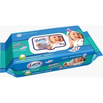 Lara Мокри кърпи с капак Lara Baby Soft - Fresh Baby, 72 броя, сини (54002)