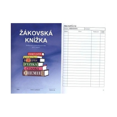 Žákovská knížka MODRÁ /hodnocení a sebehododnocení s vyznač.předměty 2.stupeň