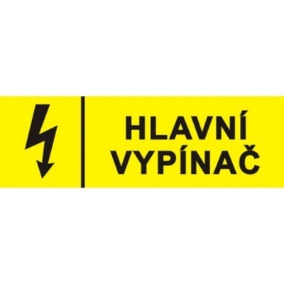 Bezpečnostní značky 6131A 6,5x2cm fólie Hlavní vypínač