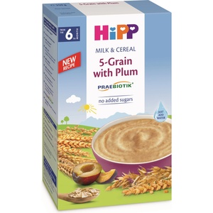 Hipp Инстантна млечна каша с пребиотик Hipp - 5 култури и сливи, 250 g (2918) - baby