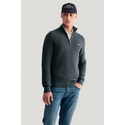 Gant Textured Cotton H-zip šedá