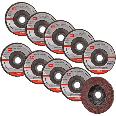 Dema Lamelový vejárový brúsny kotúč 125 mm K40 15945D 10 ks