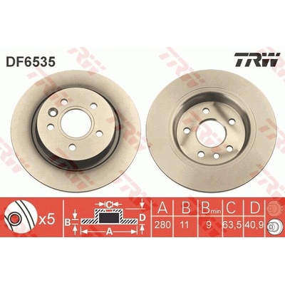 TRW Brzdový kotúč DF6535