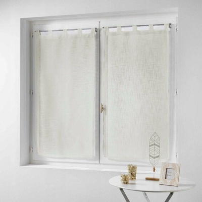 Douceur d`Interieur Krátký kuchyňský závěs HALTONA, 60 x 160 cm, přírodní barva, 2 kusy