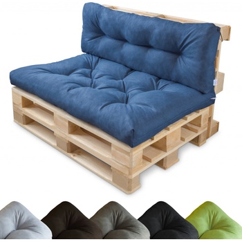 Cloud Pillow Pallet Cushions Outdoor Navy Blue 120 x 80 and 40 x 120